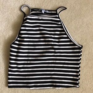 Charlotte Russe striped Halter Neck crop top